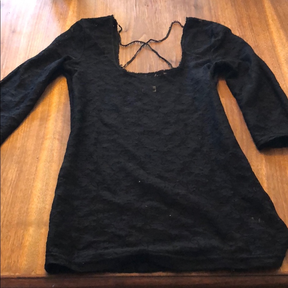 Free people black lace top